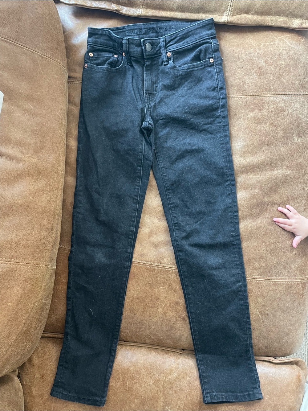 American Eagle Outfitters Black Skinny Jeans — High Rise